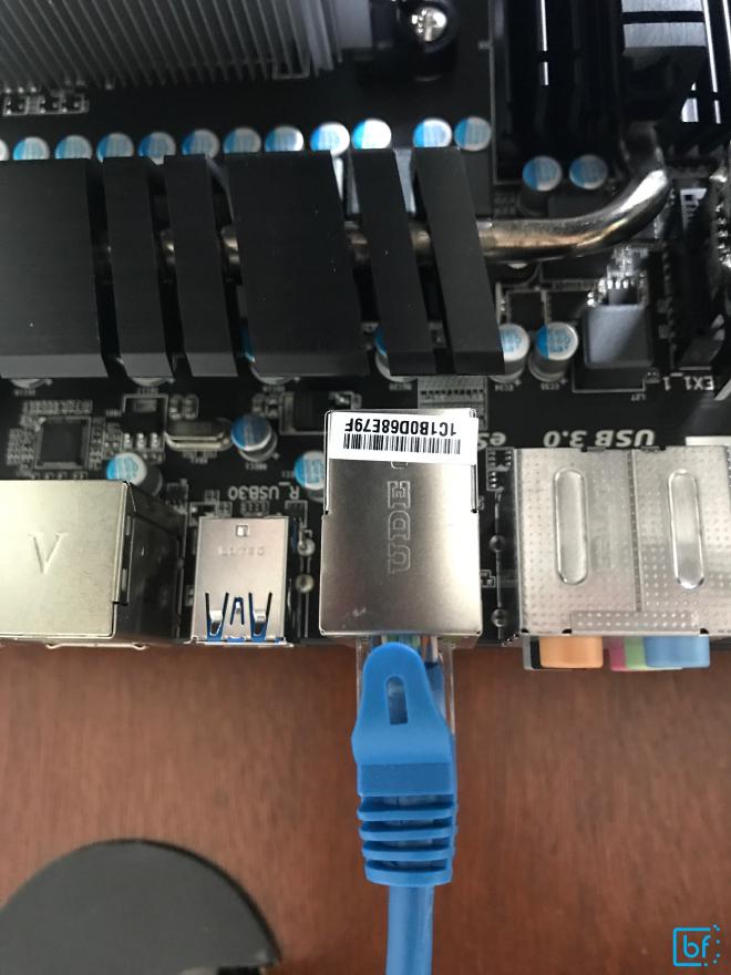 Ethernet plugged into motherboard