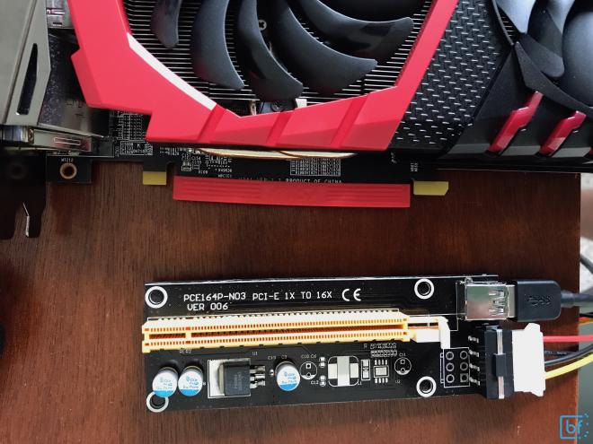 Prepping GPU for installation into riser