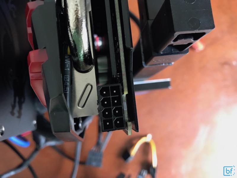 6-pin to 9-pin adapter connected