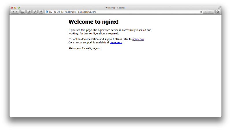 nginx default landing page